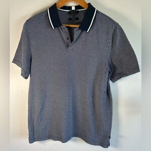 Ted Baker Mens Affric Polo Shirt Geo Textured Contrast Trim Short Sleeve Size 3